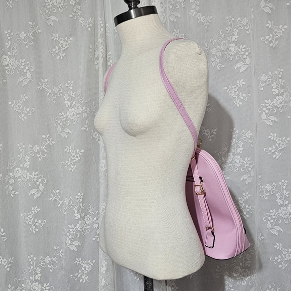 Faux Leather Backpack With Adjustable Criss Cross Straps - Picture 2 of 13